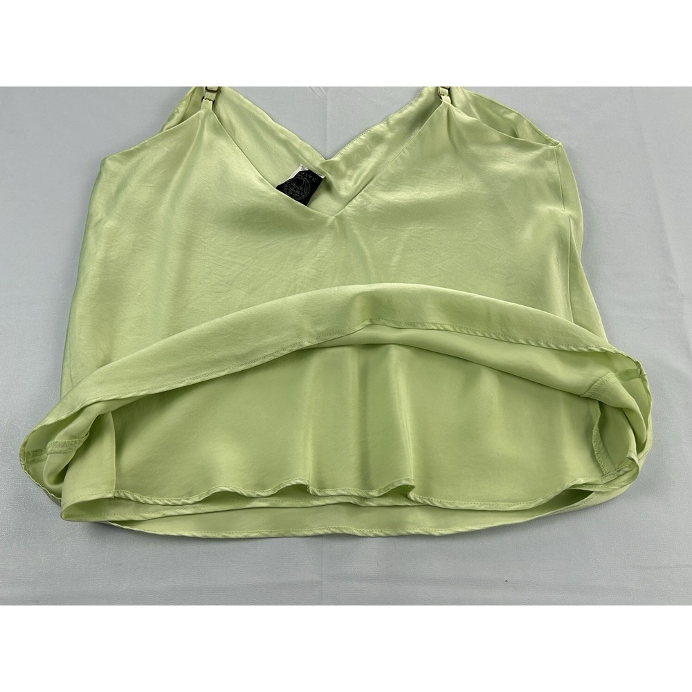 Natori Y2K 100% Silk Cami Tank Top Women's Medium Green Satin Adjustable Straps - Picture 10 of 10